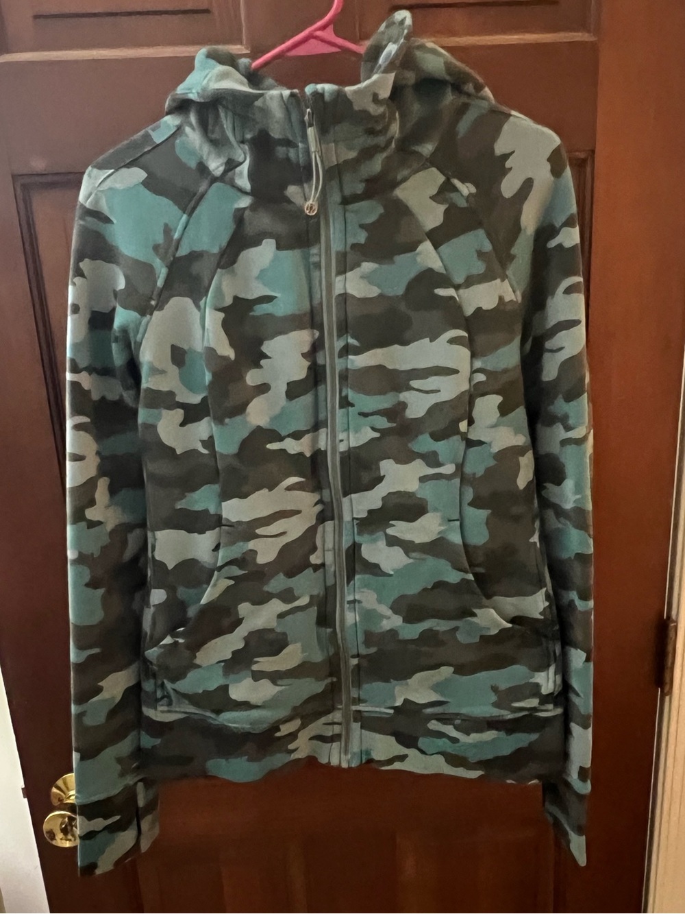 lululemon athletica scuba Green Camo Full-Zip Hoodie